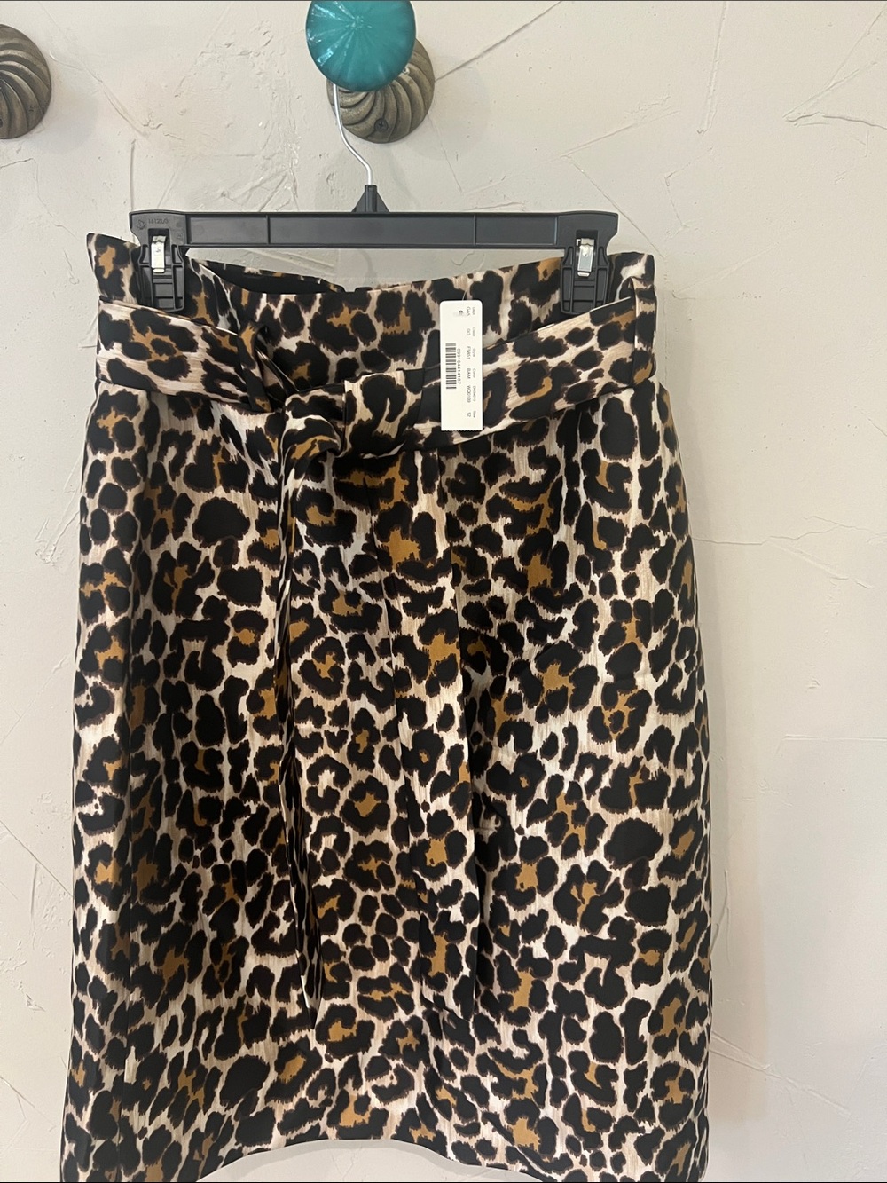 J Crew Leopard-Print Tie-Waist Skirt in Black, Brown, Cream